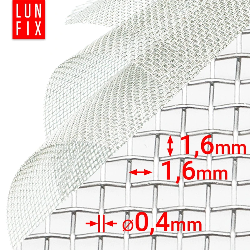 Pozinkované tkané pletivo oko 1,6x1,6mm fi0,4mm h1m 0,5m2