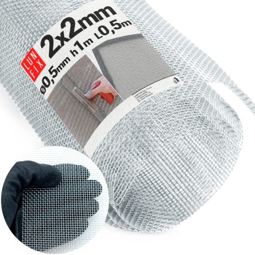 Pozinkované tkané pletivo oko 2x2mm fi0,5mm h1m 0,5m2