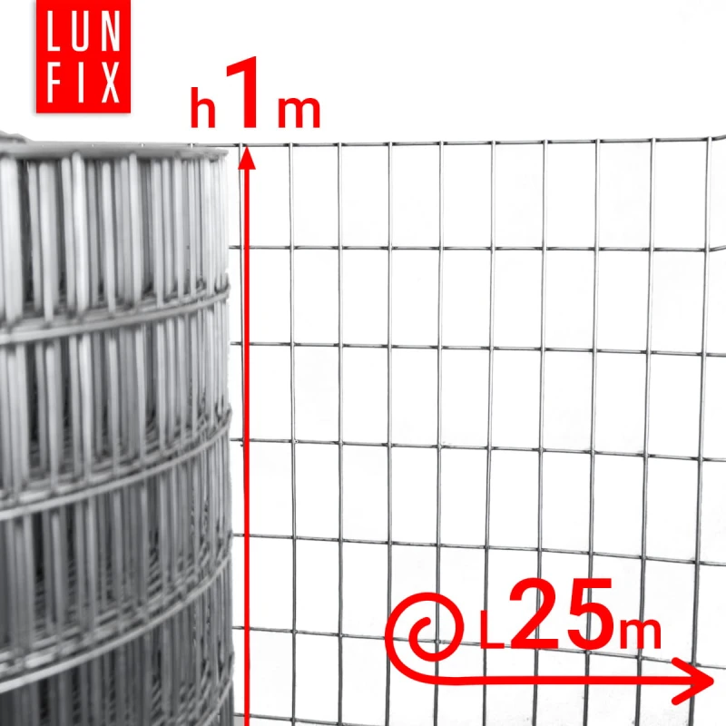 Svařované pletivo pozinkované role 25m oko 50x25 drát 1,9 mm výška 1m