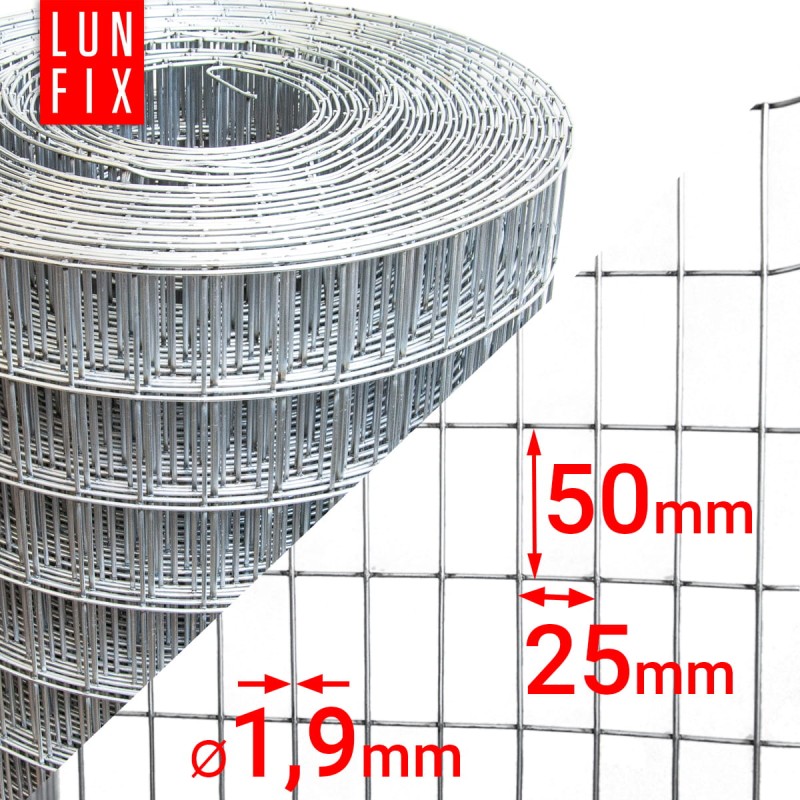Siatka zgrzewana 100 cm oczko 50x25 fi 1,9mm ogrodzeniowa ocynkowana 5mb