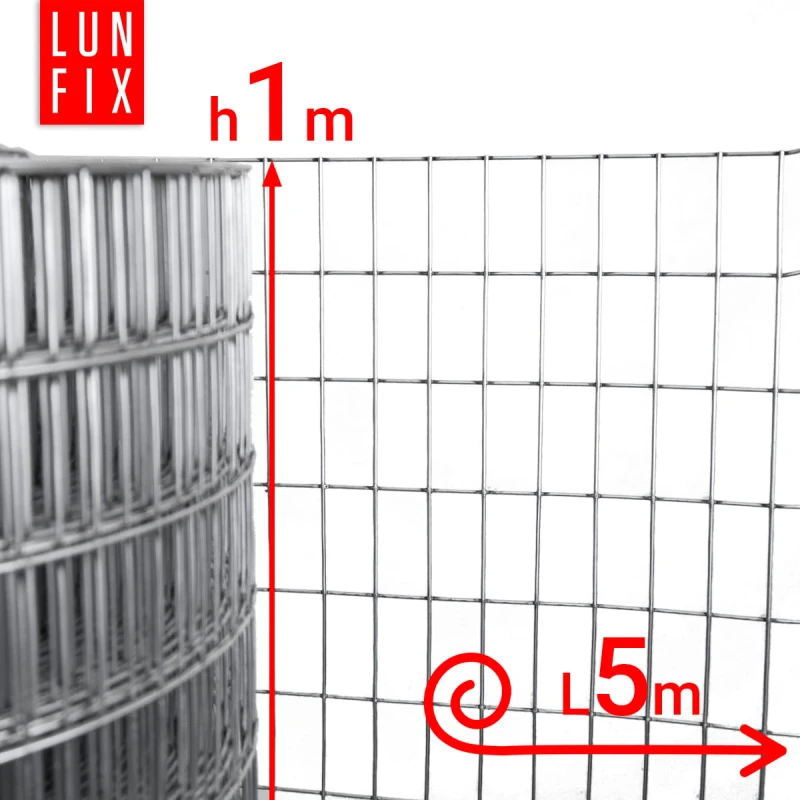 Svařované pletivo pozinkované role 5m oko 50x25 drát 1,9 mm výška 1m