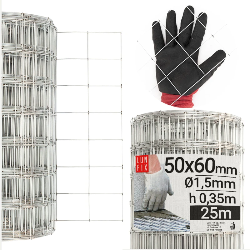 Armovací pletivo oko 50x60 drát1,5mm výška 35cm role 25m