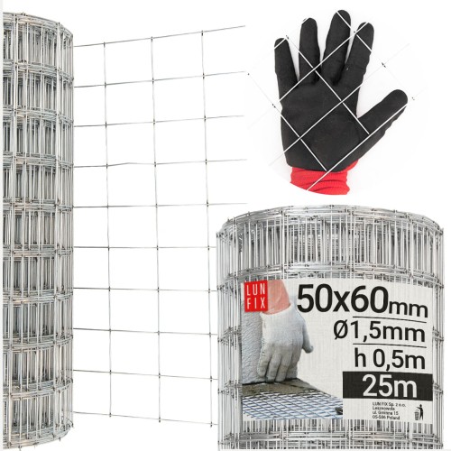 Armovací pletivo oko 50x60 drát1,5mm výška 50cm role 25m