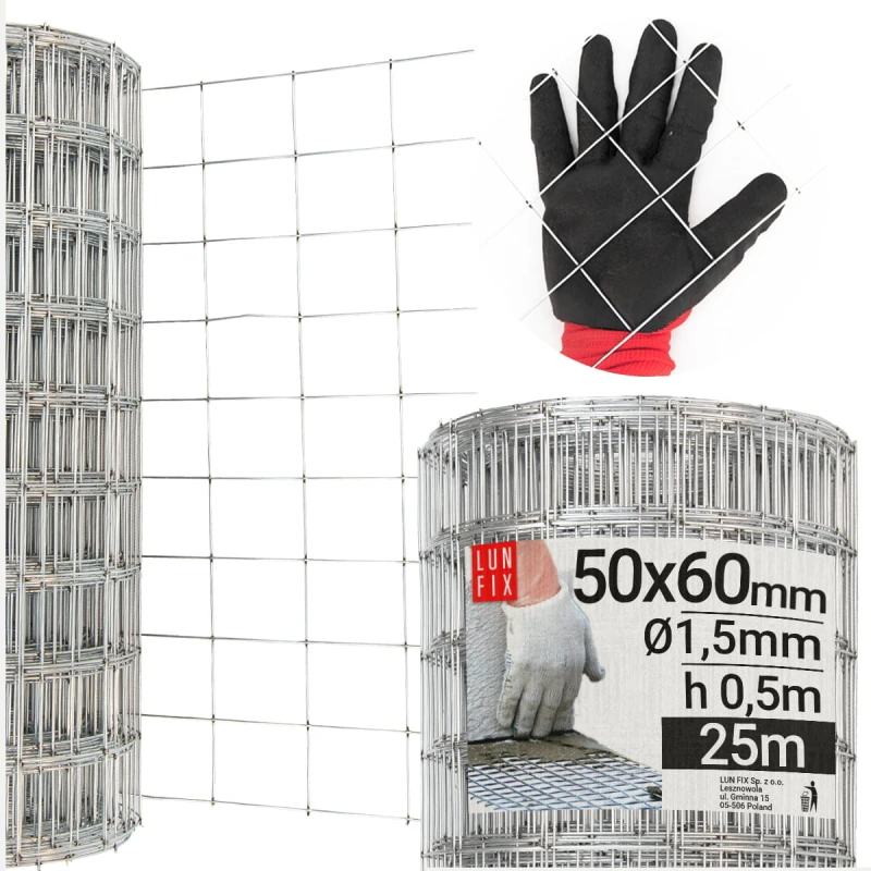 Armovací pletivo oko 50x60 drát1,5mm výška 50cm role 25m