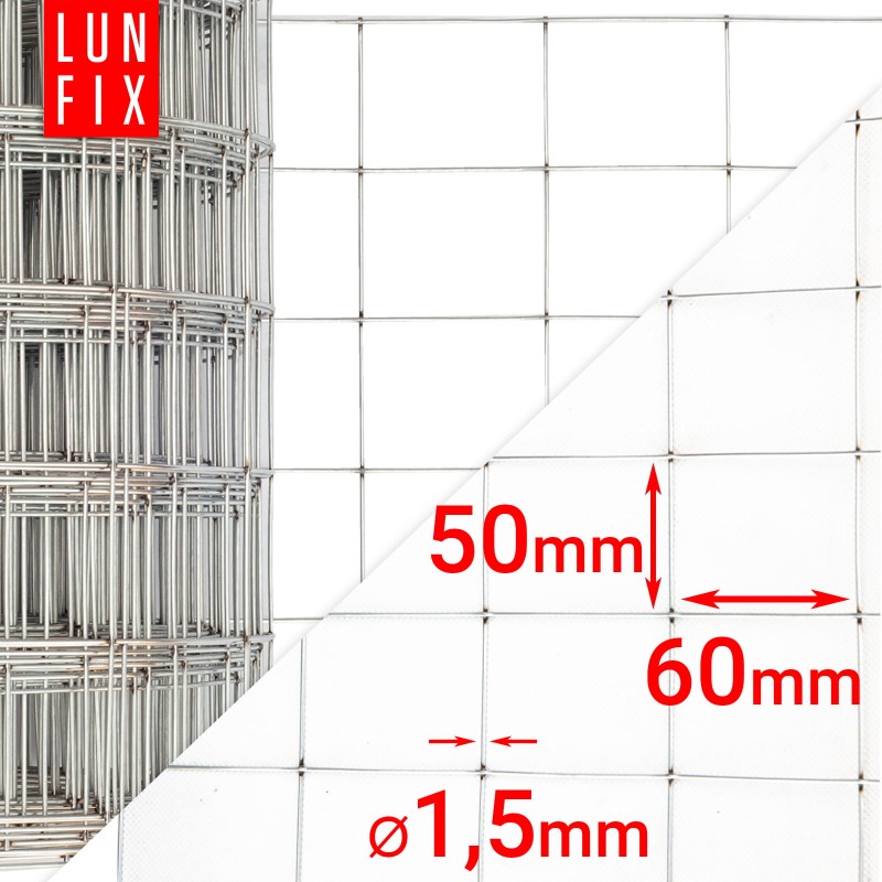 Siatka zbrojeniowa 50x60 ściany muru fi1,5mm 0,5x25m