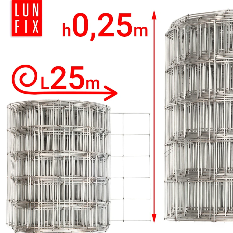 Armovací pletivo oko 50x60 drát1,5mm výška 25cm role 25m