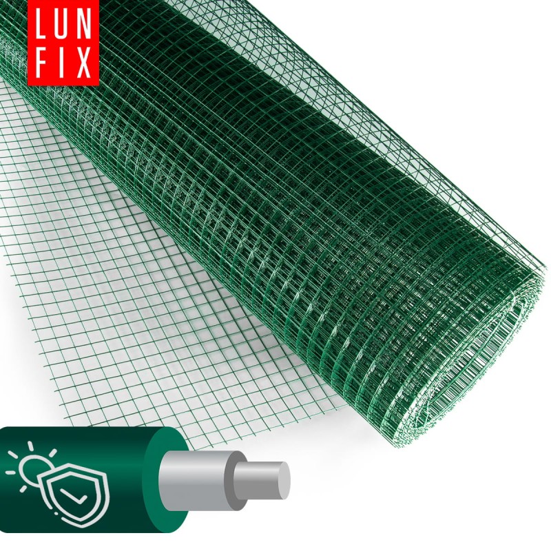 Siatka rabatowa 16x16 metalowa powlekana gr. 1,2mm zielona  h1m 5m