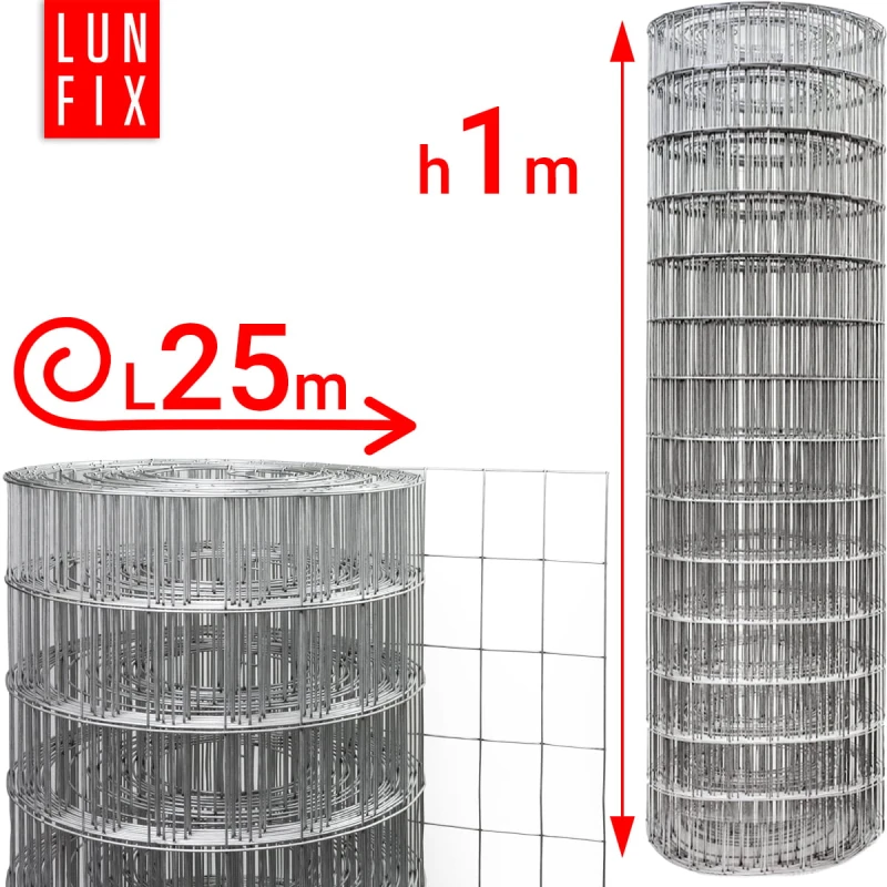 Svařované pletivo pozinkované role 25m oko 75x50 drát 1,9 mm výška 1m