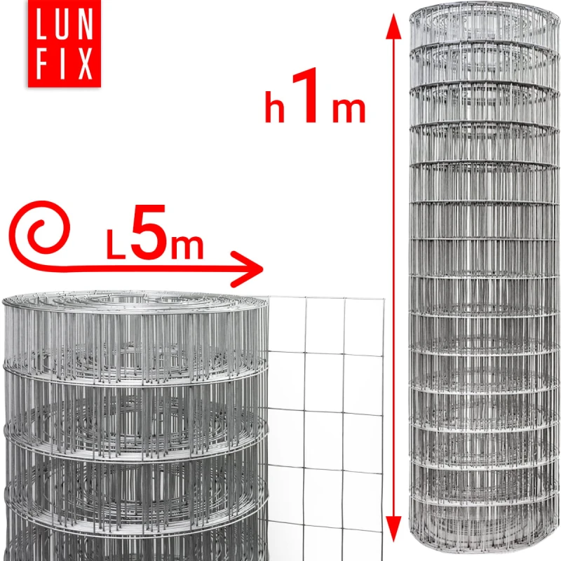 Svařované pletivo pozinkované role 5m oko 75x50 drát 1,9 mm výška 1m