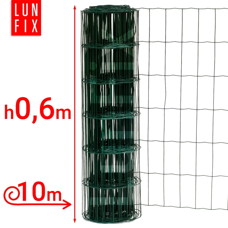 Zelené svařované pletivo poplastované role 10m oko 100x50 drát 2,2 mm výška 0,6m