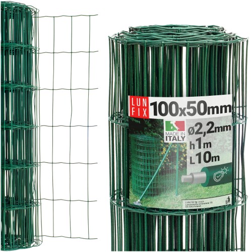 Zelené svařované pletivo poplastované role 10m oko 100x50 drát 2,2 mm výška 1m