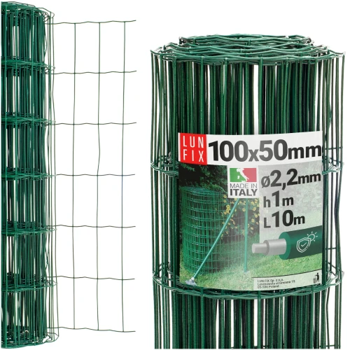 Zelené svařované pletivo poplastované role 10m oko 100x50 drát 2,2 mm výška 1m