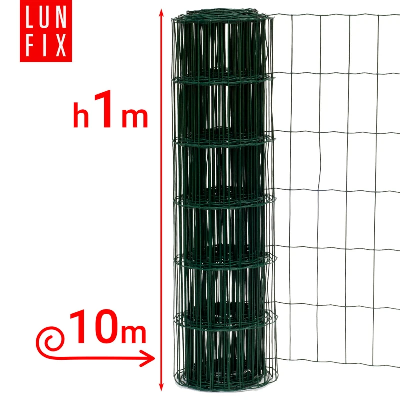 Zelené svařované pletivo poplastované role 10m oko 100x50 drát 2,2 mm výška 1m