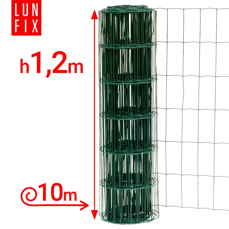 Zelené svařované pletivo poplastované role 10m oko 100x50 drát 2,2 mm výška 1,2m