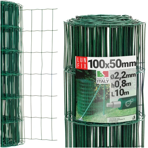 Zelené svařované pletivo poplastované role 10m oko 100x50 drát 2,2 mm výška 0,8m