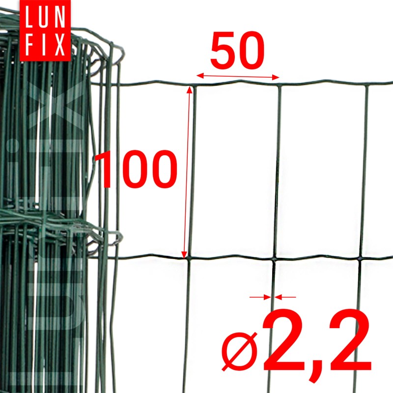 Siatka ogrodzeniowa zielona 80cm oczko 100x50 fi 2,2mm zgrzewana ocynkowana powlekana PCV 10mb
