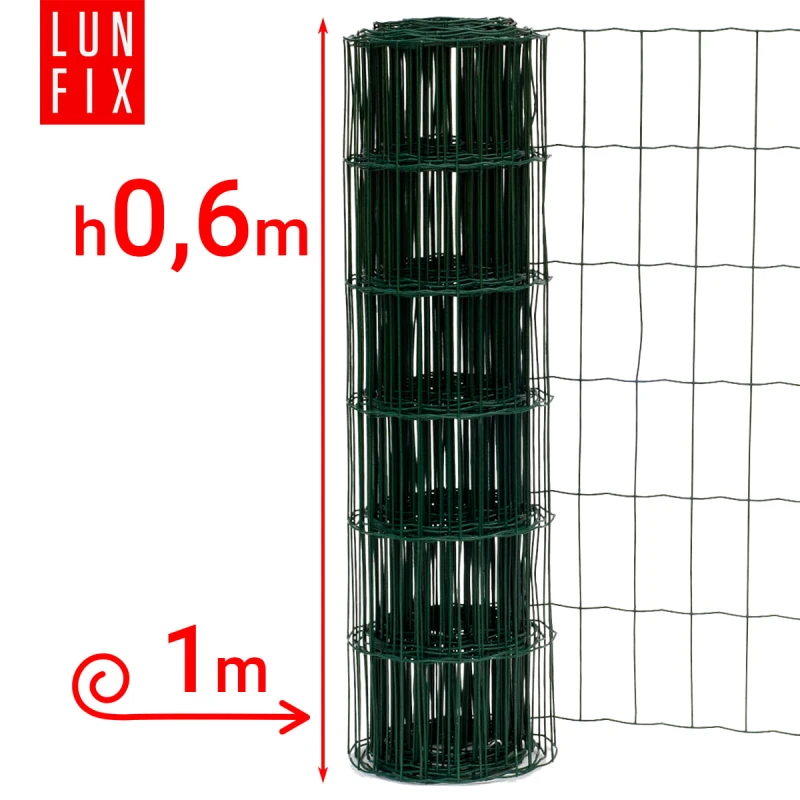Zelené svařované pletivo poplastované role 1m oko 100x50 drát 2,2 mm výška 0,6m