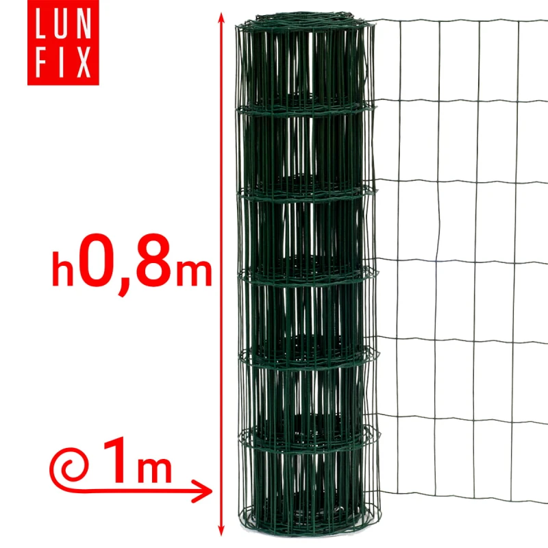 Zelené svařované pletivo poplastované role 1m oko 100x50 drát 2,2 mm výška 0,8m