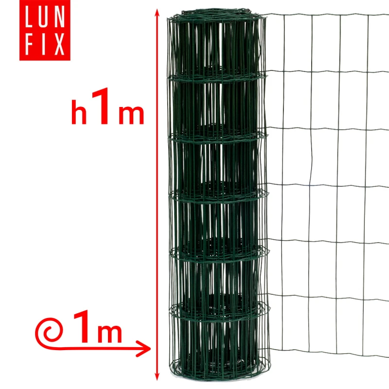 Zelené svařované pletivo poplastované role 1m oko 100x50 drát 2,2 mm výška 1m