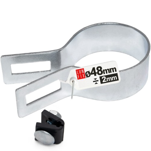 Příchytka plotového panelu koncová fi48 mm stříbrná