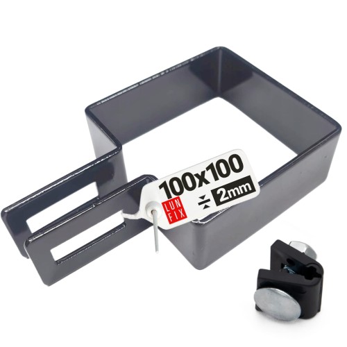Příchytka plotového panelu koncová 100x100mm šedá