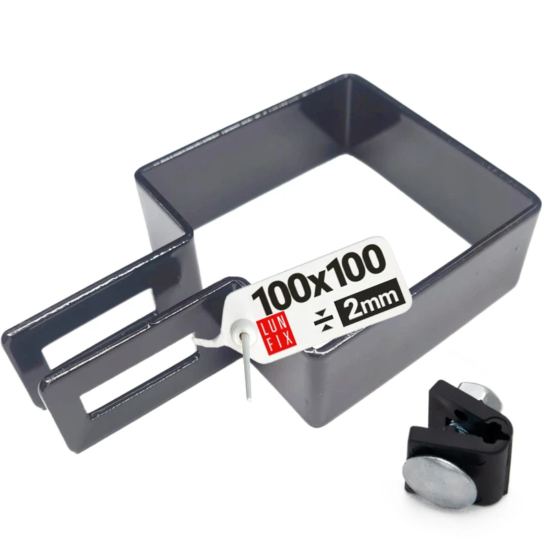 Příchytka plotového panelu koncová 100x100mm šedá