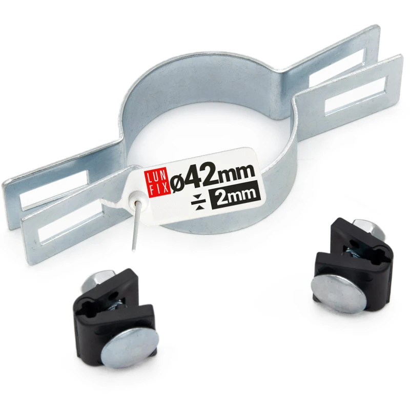 Příchytka plotového panelu průběžná fi42mm stříbrná