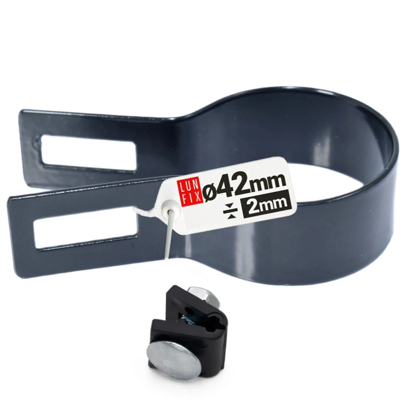 Příchytka plotového panelu koncová fi42 mm šedá