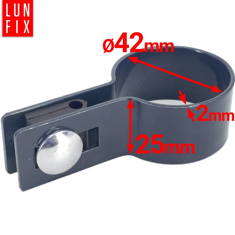 Příchytka plotového panelu koncová fi42 mm šedá