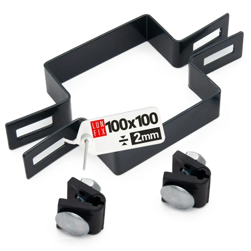Příchytka plotového panelu průběžná 100x100mm šedá