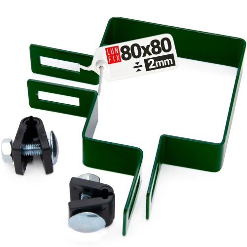 Příchytka plotového panelu rohová 80x80mm zelená