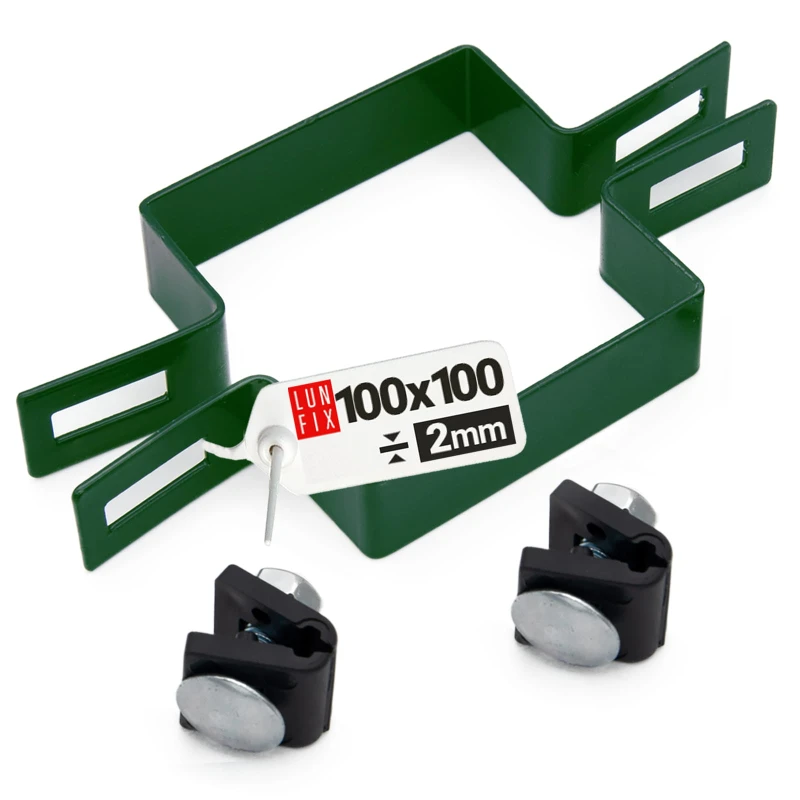 Příchytka plotového panelu průběžná 100x100mm zelená