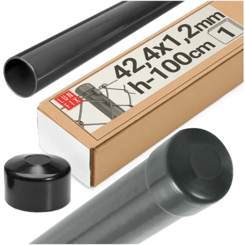 Plotový sloupek kulatý fi 42 1m 100cm grafitový