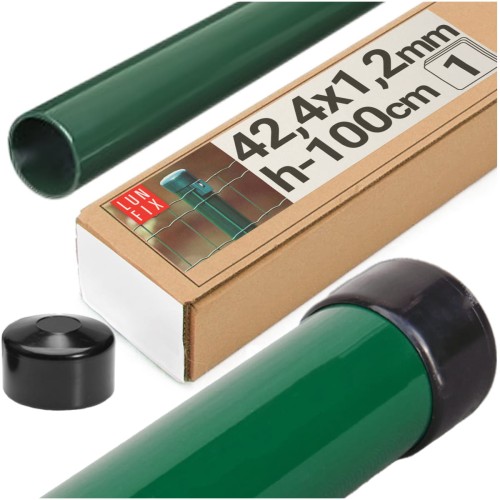 Plotový sloupek kulatý fi 42 1m zelený