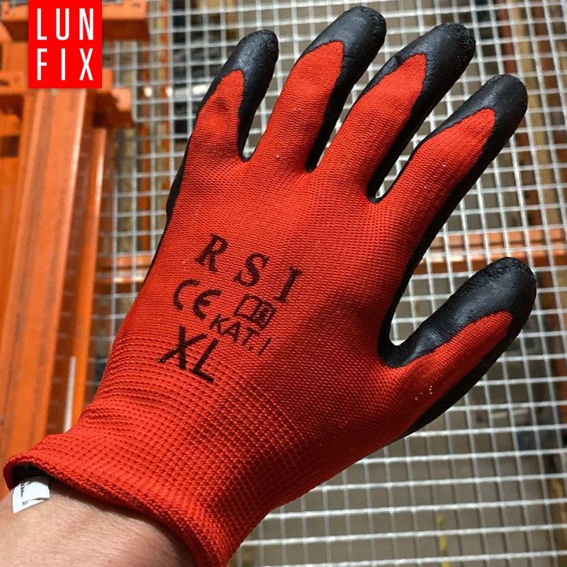 Rękawice robocze powlekane lateksem czerwone XXL 12szt.