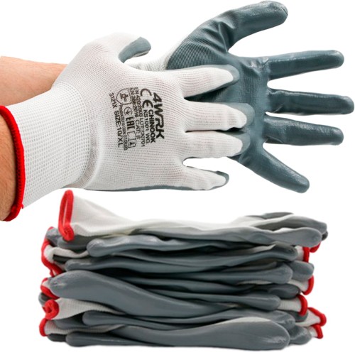 Pracovní rukavice nitrilové 9 L 12 párů