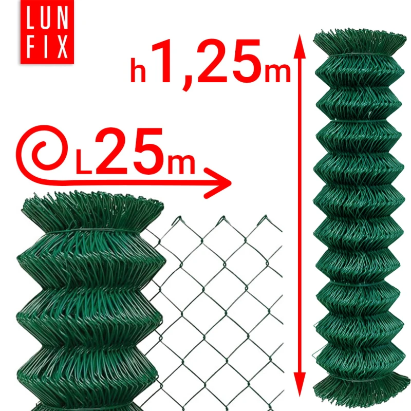 Zelené pletivo 125cm 50x50 fi 2,5mm pozinkované poplastované role 25m