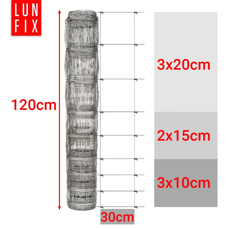 Lesnické pletivo uzlové fi2/1,6mm h1,2m 50m + skoby 100ks.