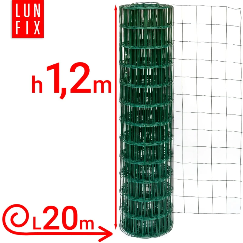 Zelené svařované pletivo poplastované role 20m oko 100x100 drát 2,1 mm výška 1,2m