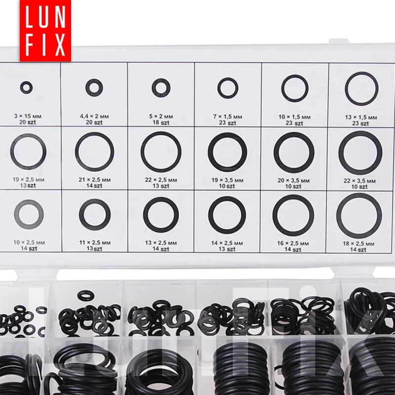 Sada gumových hydraulických těsnění o-kroužky D3-22 mm 279 ks.
