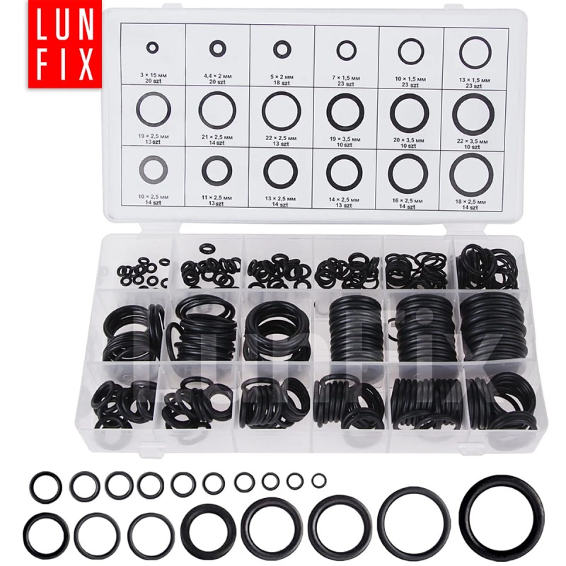 Gumowe uszczelki hydrauliczne oringi zestaw D3-22 mm 279 szt.