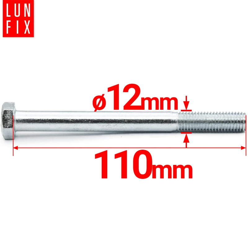 Metrický šroub M12x110 částečný závit DIN 931 třída 8.8 pozink. 1kg