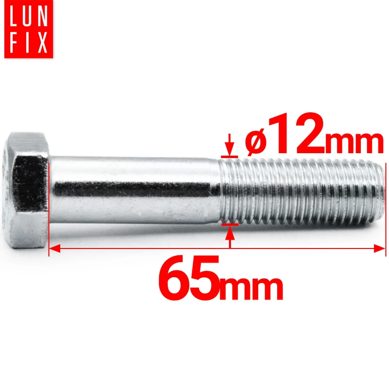 Metrický šroub M12x65 částečný závit DIN 931 třída 8.8 pozink. 1kg