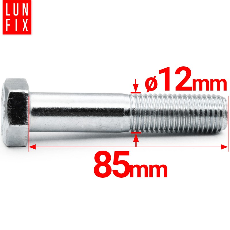 Śruba sześciokątna M12x85 ocynk DIN 931 klasa 8.8 półgwint 1kg