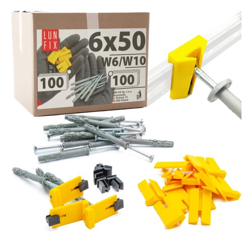 Držák  na omítkovou lištu 100 ks sada s hmoždinkami