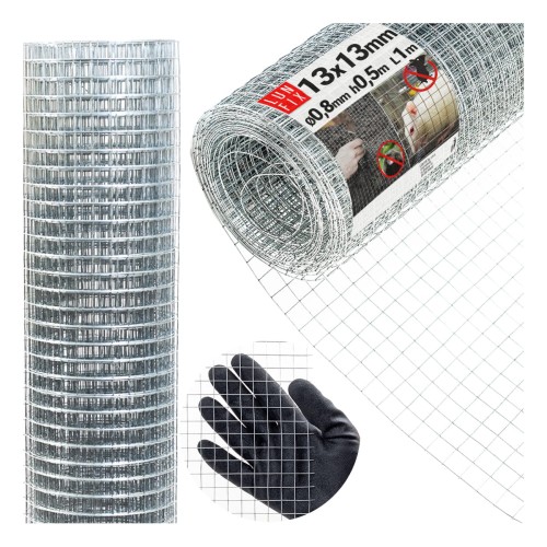 Svařované pletivo proti hlodavcům 50cm 13x13 fi 0,8mm pozinkované 1m