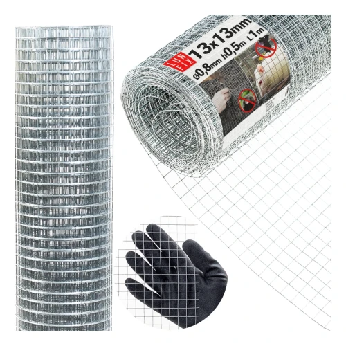 Svařované pletivo proti hlodavcům 50cm 13x13 fi 0,8mm pozinkované 1m