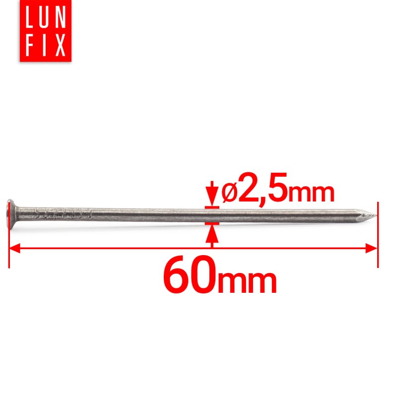 Gwoździe budowlane 2,5x60 mm 2,5" czarne 5kg