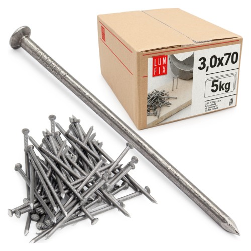 Stavební hřebíky 3x70 mm černé 5kg