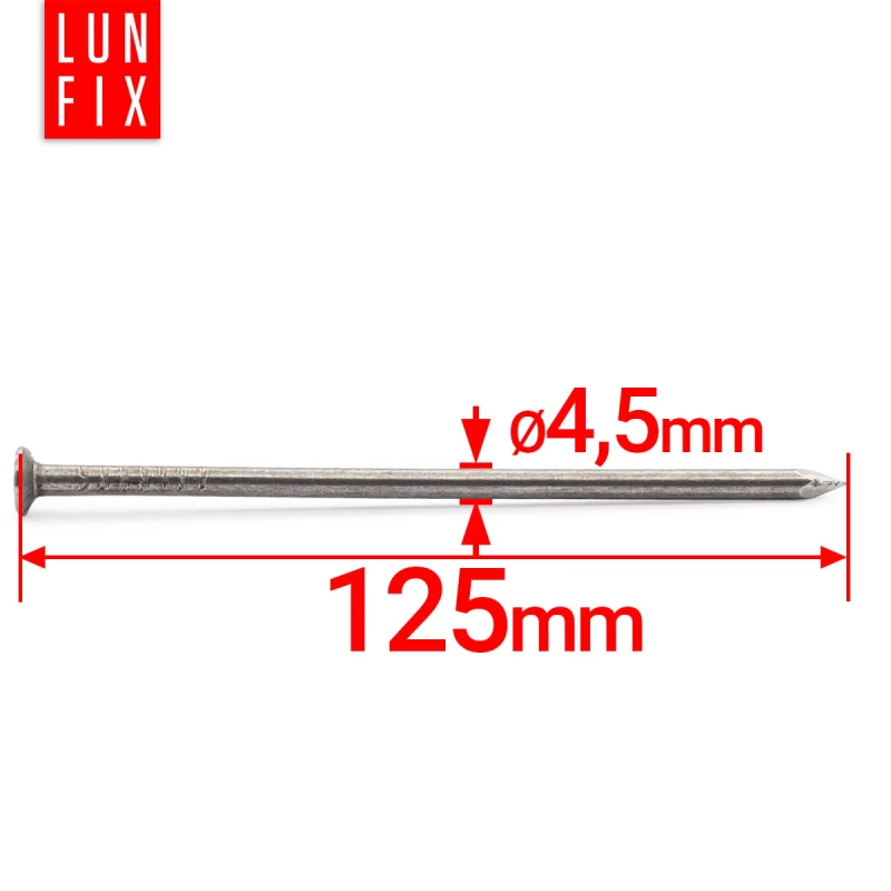 Stavební hřebíky 4,5x125 mm 5" černé 5kg